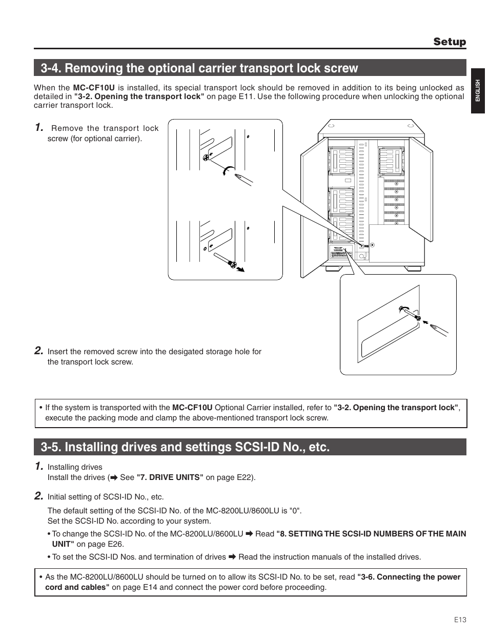5. installing drives and settings scsi-id no., etc | JVC MC-8200LU User Manual | Page 13 / 35