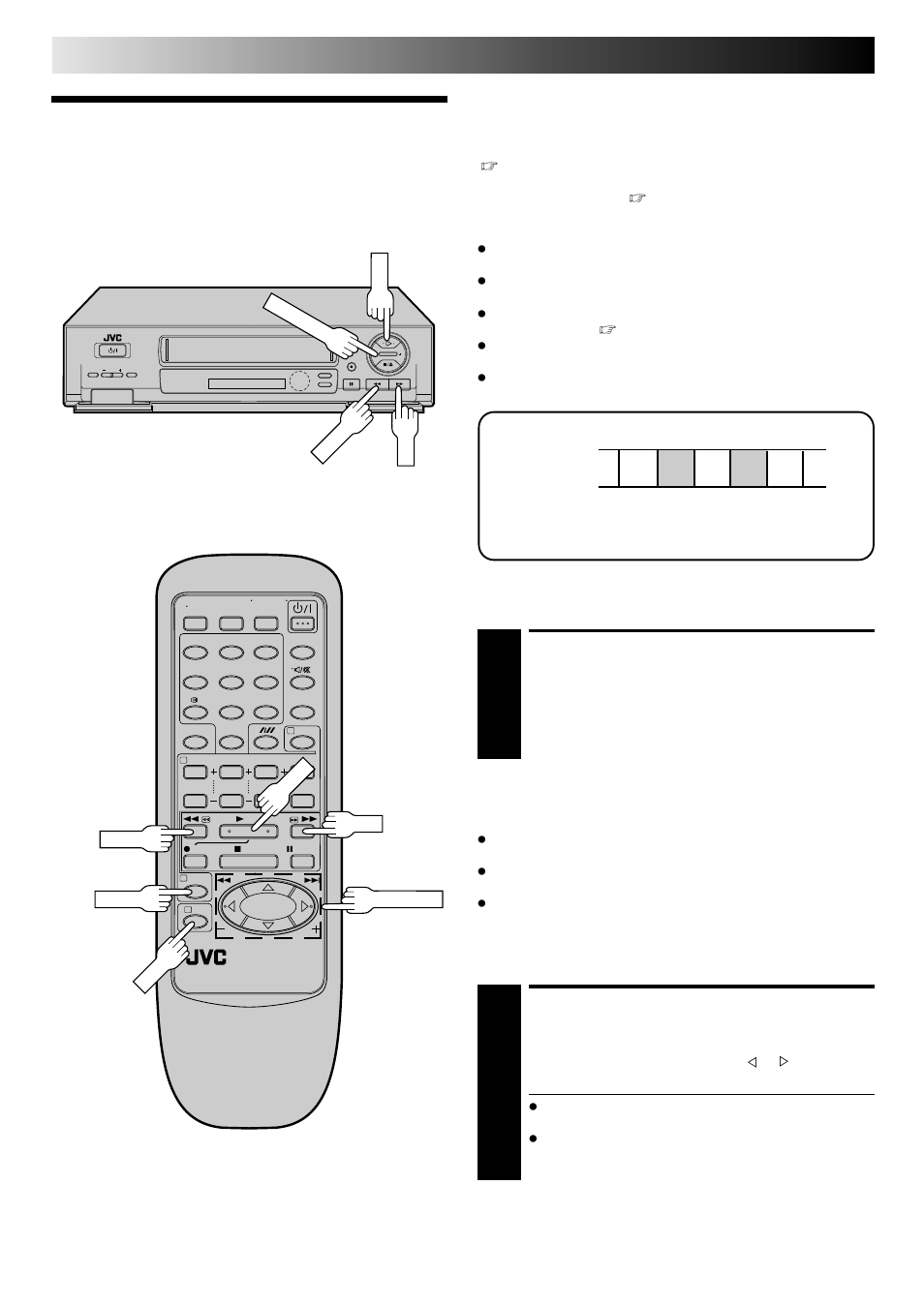 Timescan, Activate high-speed search, Activate variable-speed search | Playback (cont.), High-speed search, Variable-speed search | JVC HR-DD445EK User Manual | Page 16 / 52