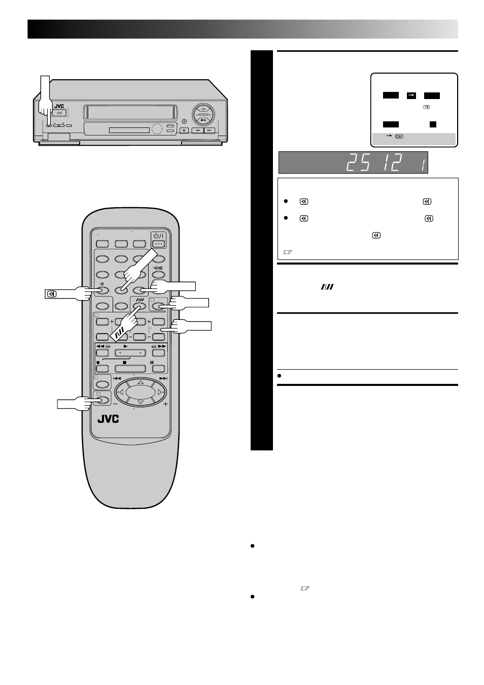 Enter preset position, Set tape speed, Return to normal screen | Engage recorder’s timer mode | JVC HR-DD445EK User Manual | Page 25 / 52