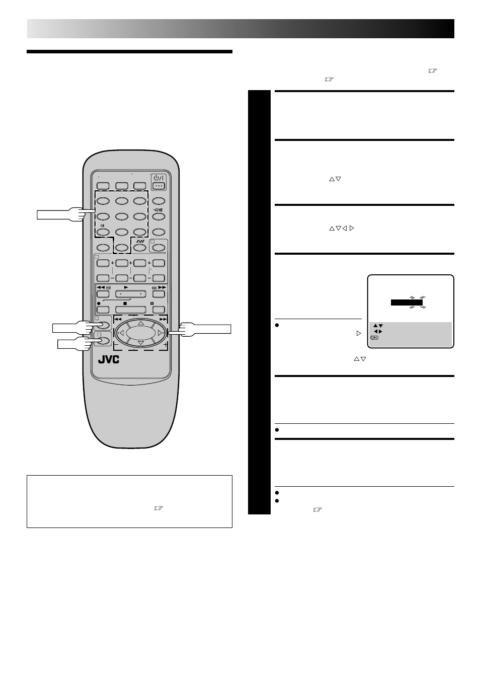 Manual channel set, Access main menu, Access confirmation screen | Select position, Input channel, Enter new channel information, Close confirmation screen, Tuner set (cont.), Storing channels manually, Attention | JVC HR-DD445EK User Manual | Page 36 / 52