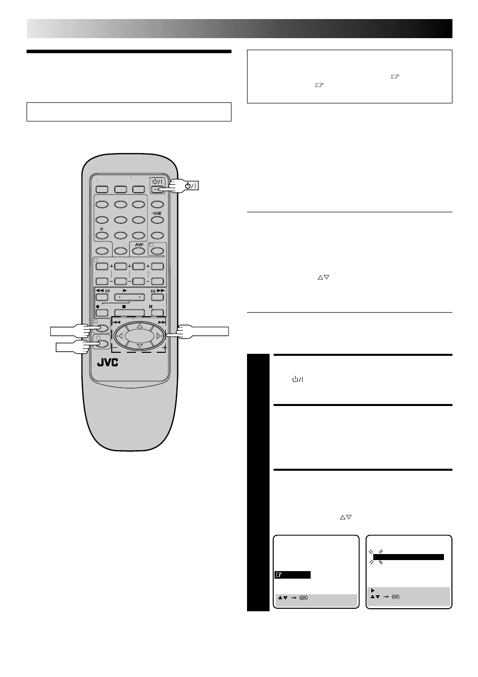 Turn the recorder on, Access main menu screen, Access clock set screen | Clock set, Preparation | JVC HR-DD445EK User Manual | Page 42 / 52