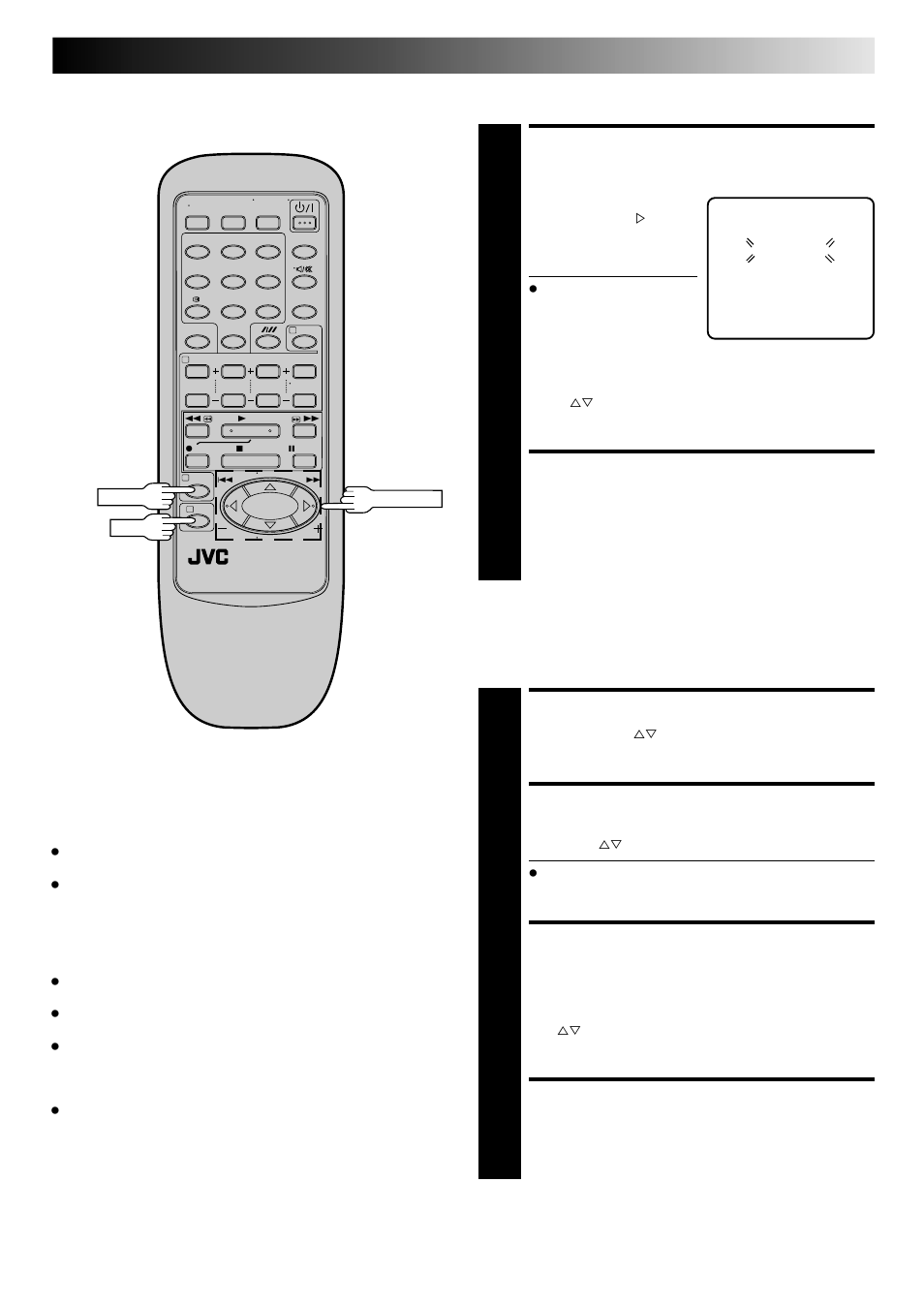 Set date and time, Set just clock, Set clock data source preset | Start clock operation, Set clock automatically, Return to normal screen, Manual clock set, Auto clock set | JVC HR-DD445EK User Manual | Page 43 / 52