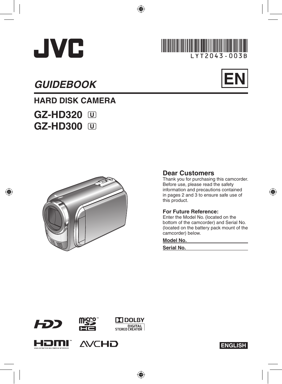 JVC Everio GZ-HD320 User Manual | 84 pages