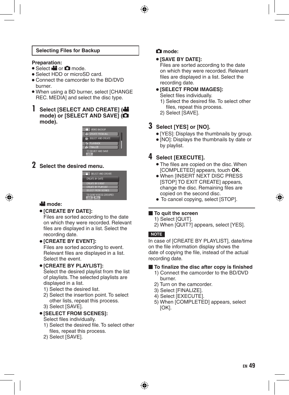 JVC Everio GZ-HD320 User Manual | Page 49 / 84