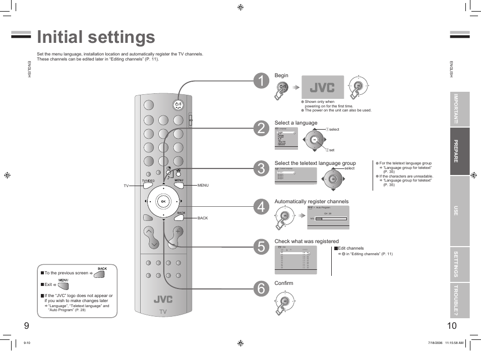 Initial settings | JVC 0706TKH-CR-MU User Manual | Page 7 / 21