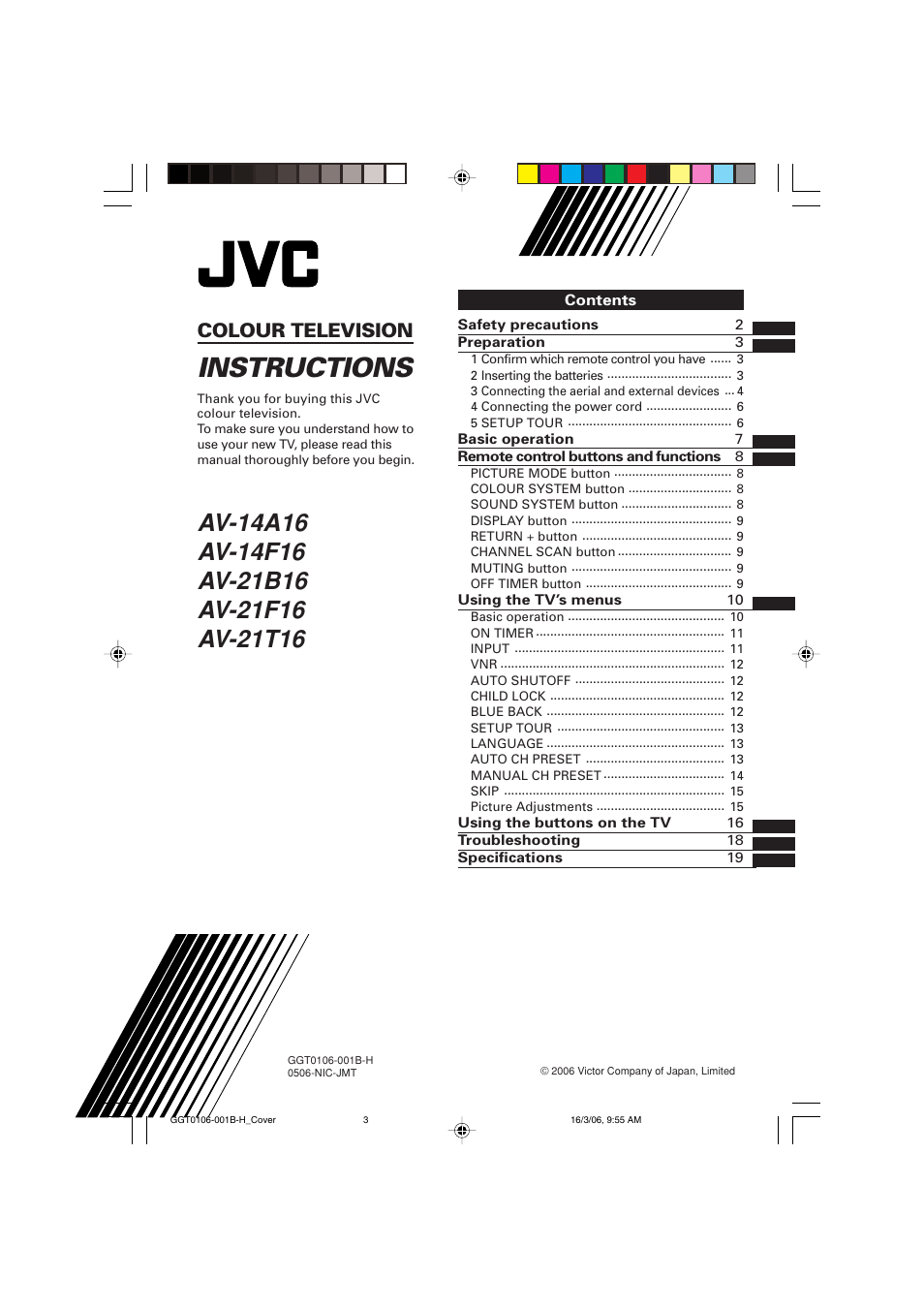 JVC AV-14A16 User Manual | 20 pages