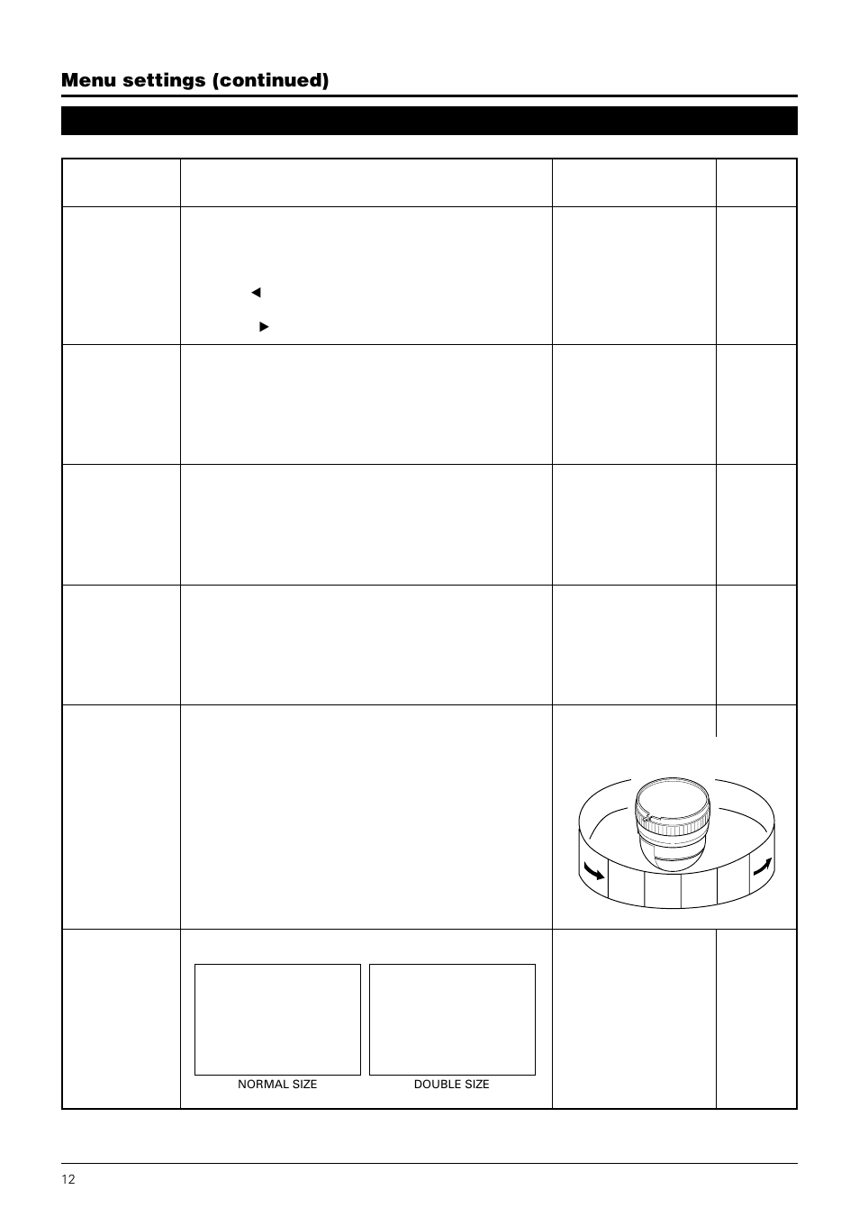 Camera mode select screen, Menu settings (continued) | JVC TK-C675B User Manual | Page 12 / 24