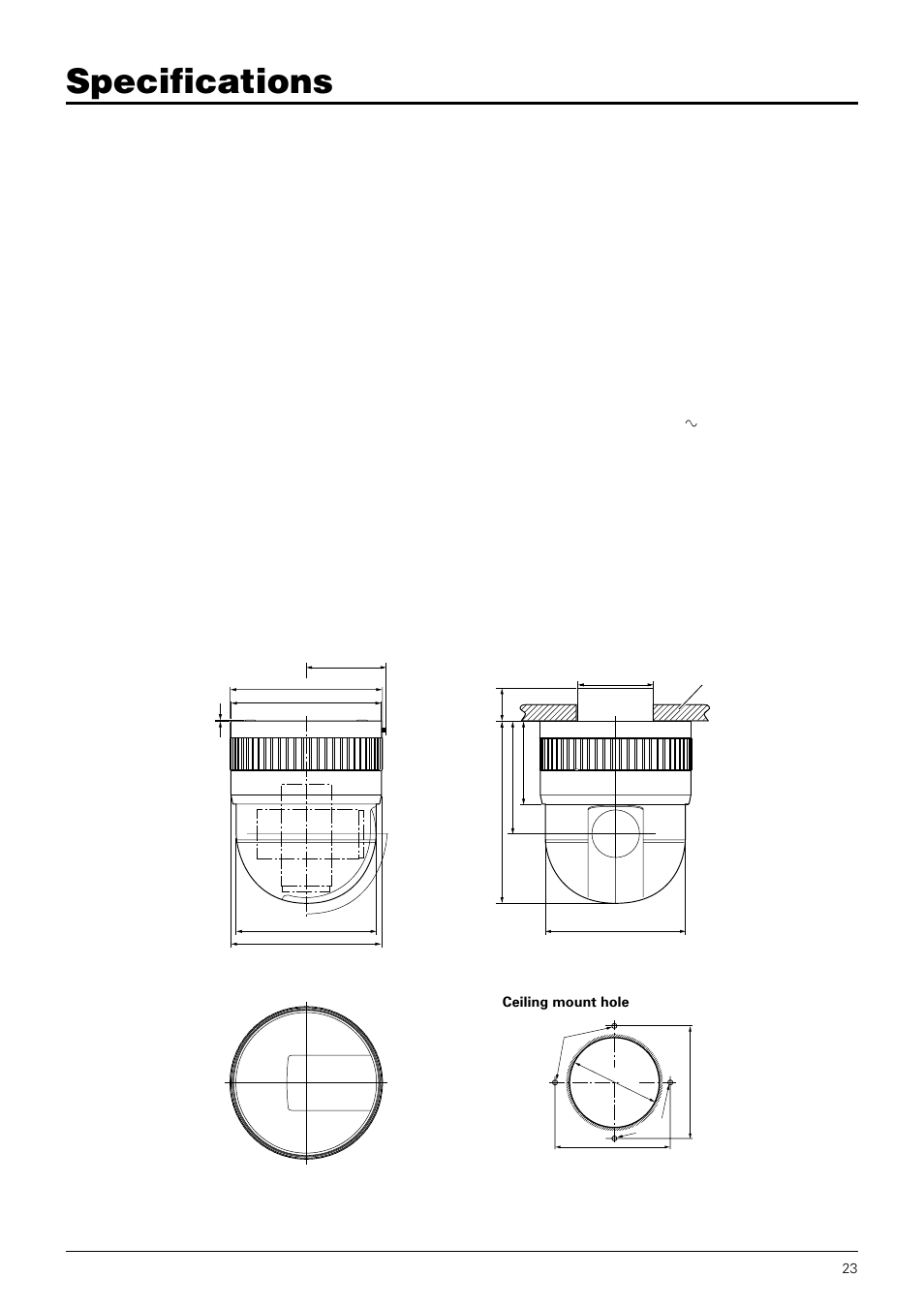 Specifications, External dimensions, Unit : mm | JVC TK-C675B User Manual | Page 23 / 24