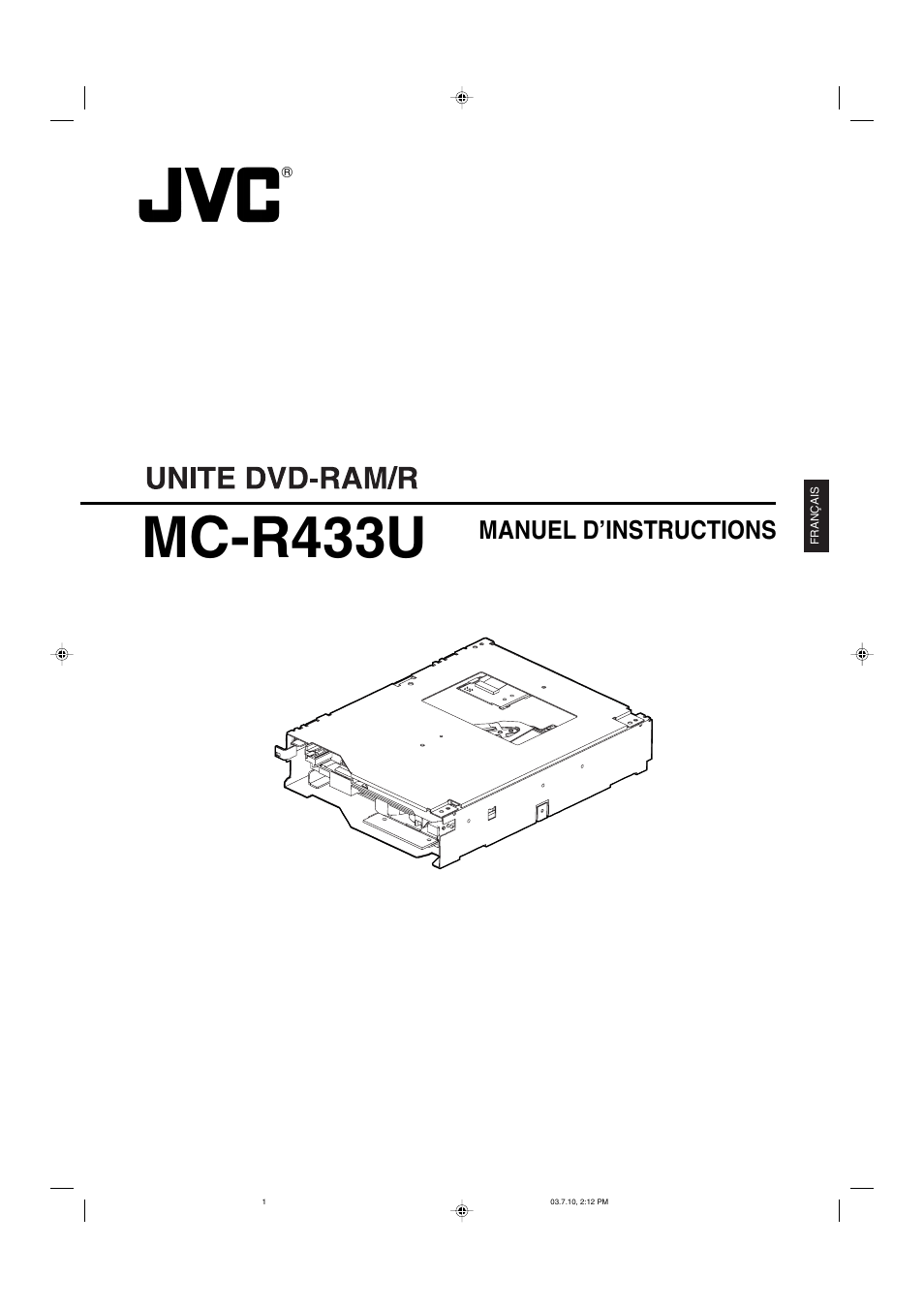 Francais, Mc-r433u, Manuel d’instructions | JVC MC-R433U User Manual | Page 17 / 32