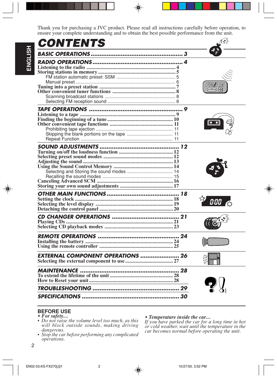 JVC KS-FX270 User Manual | Page 2 / 89