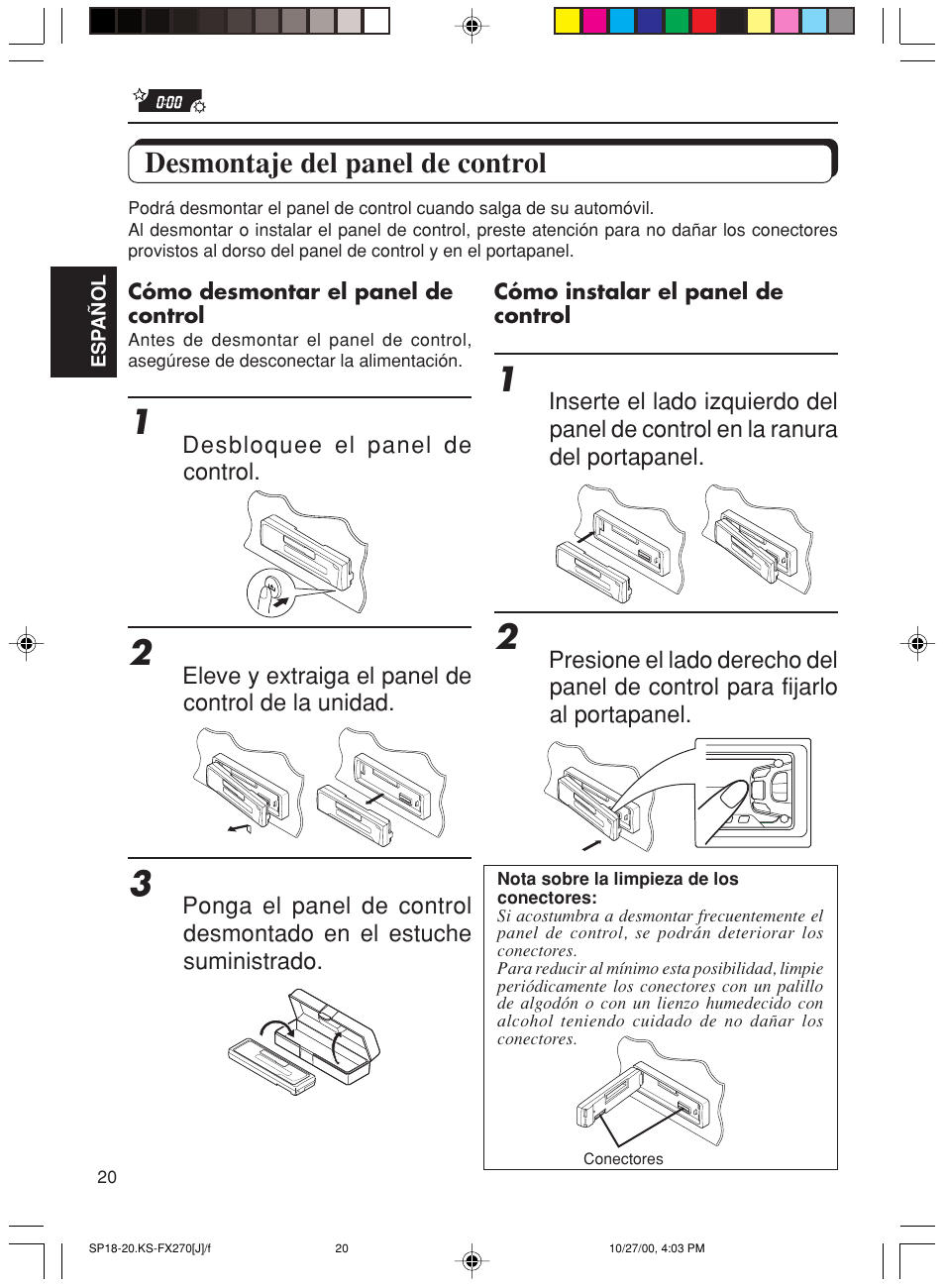 Desmontaje del panel de control | JVC KS-FX270 User Manual | Page 49 / 89