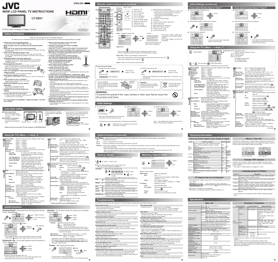 JVC GGT0361-001A-H User Manual | 1 page