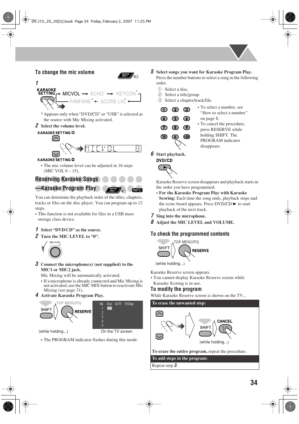 Reserving karaoke songs —karaoke program play | JVC CA-DXJ35 User Manual | Page 89 / 104