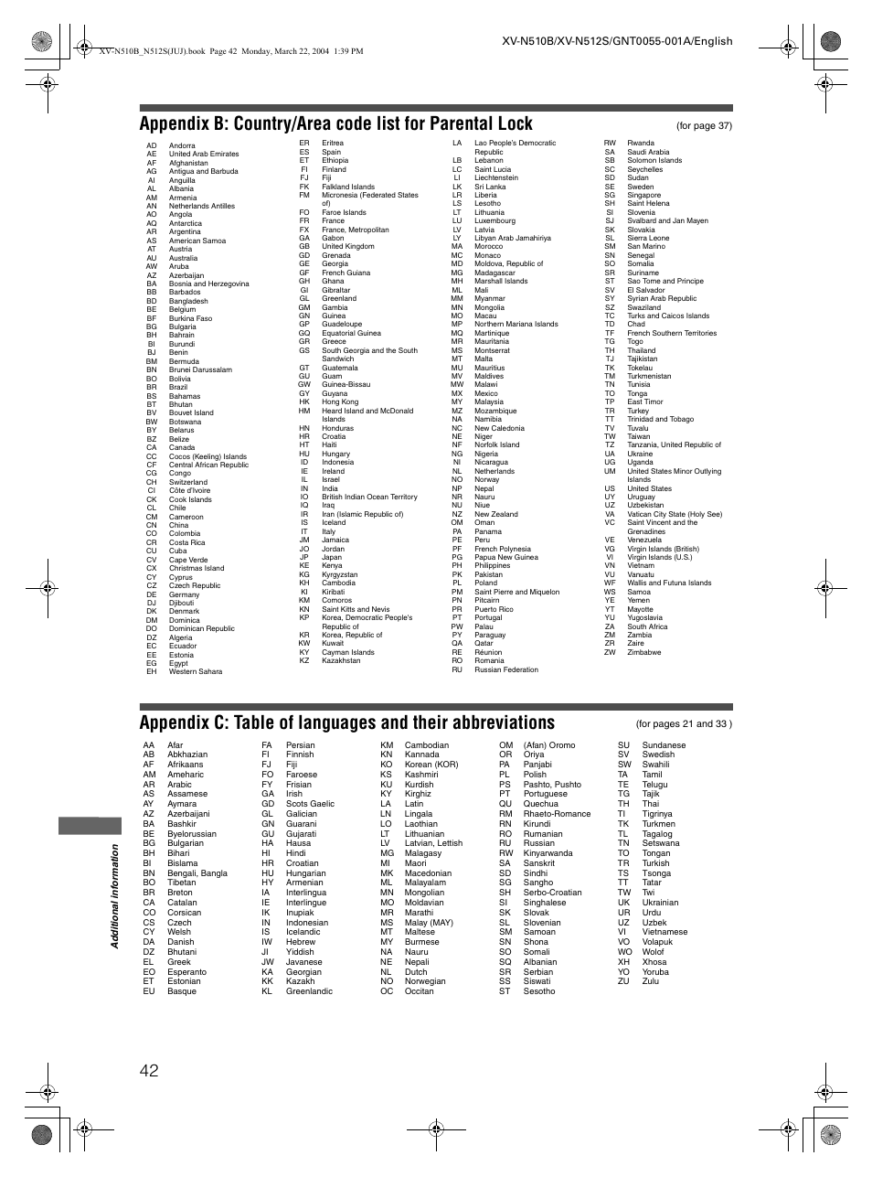 JVC XV-N510B User Manual | Page 44 / 48