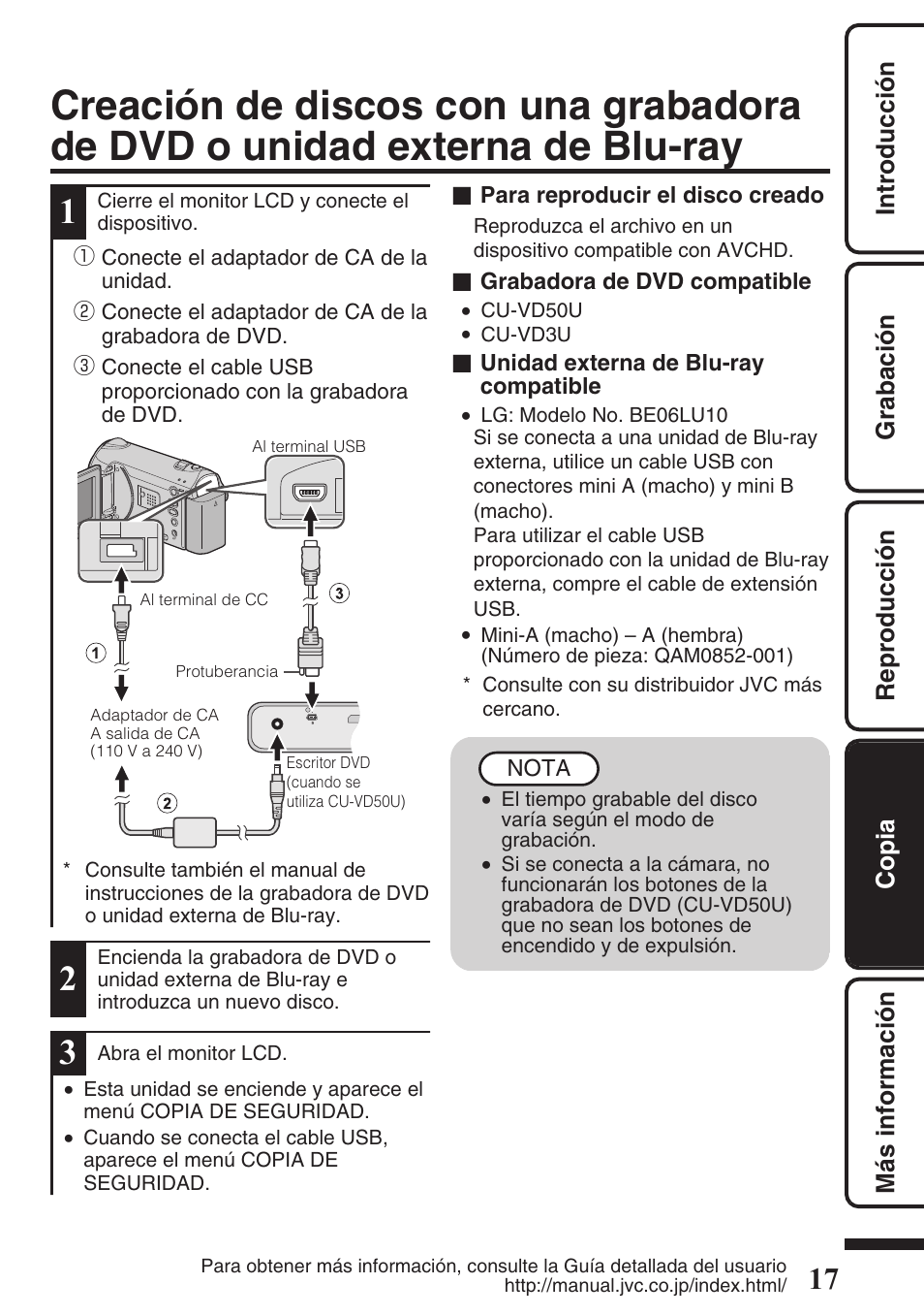 Terminal usb ( p.17, 23), P.17 | JVC EVERIO GZ-HM550 User Manual | Page 49 / 96