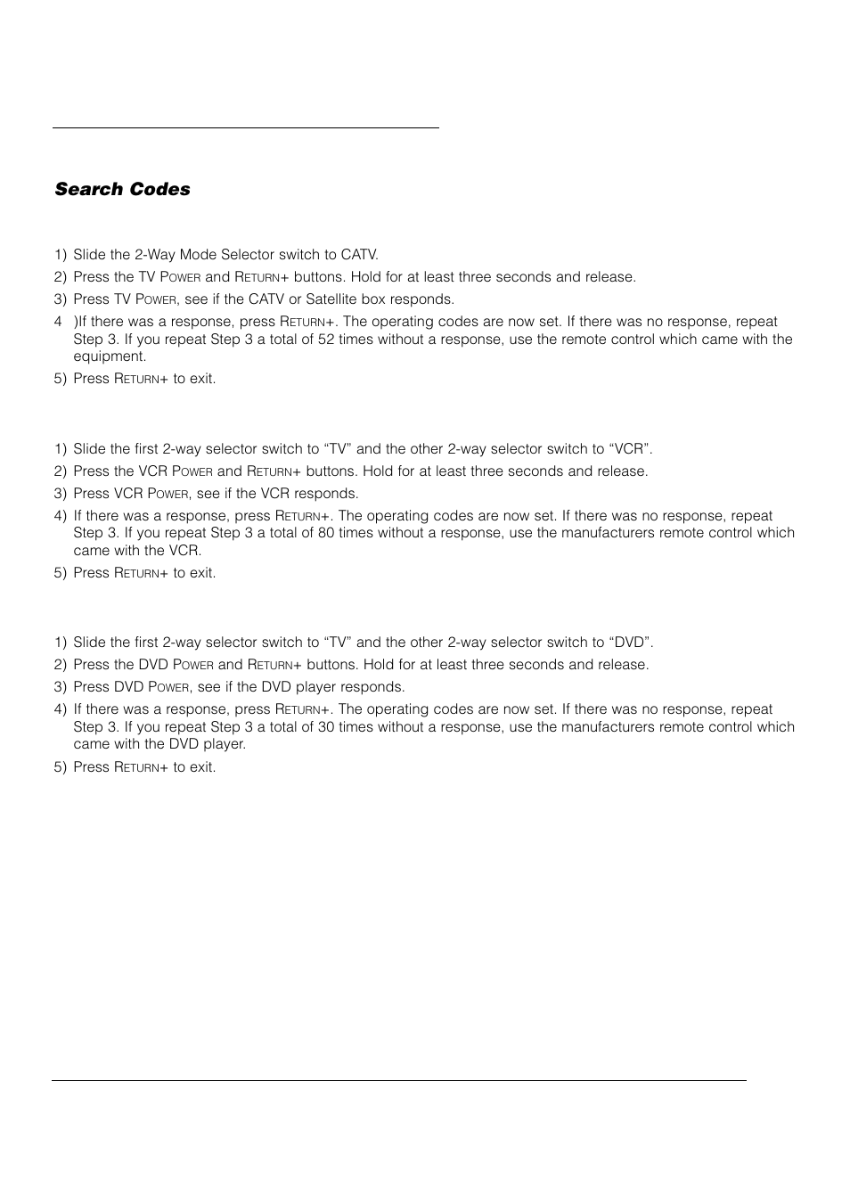 Remote programming, Search codes | JVC AV 61S902 User Manual | Page 25 / 68