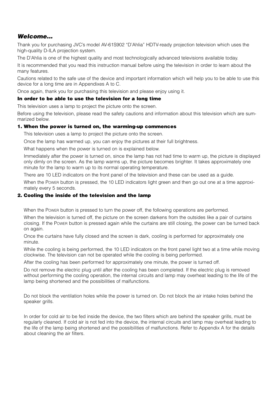 Welcome | JVC AV 61S902 User Manual | Page 4 / 68