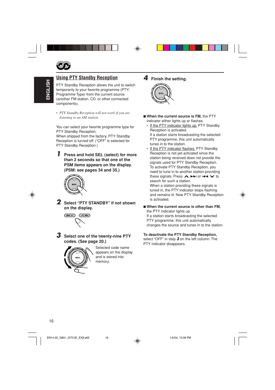 Using pty standby reception | JVC GET0199-001A User Manual | Page 16 / 124