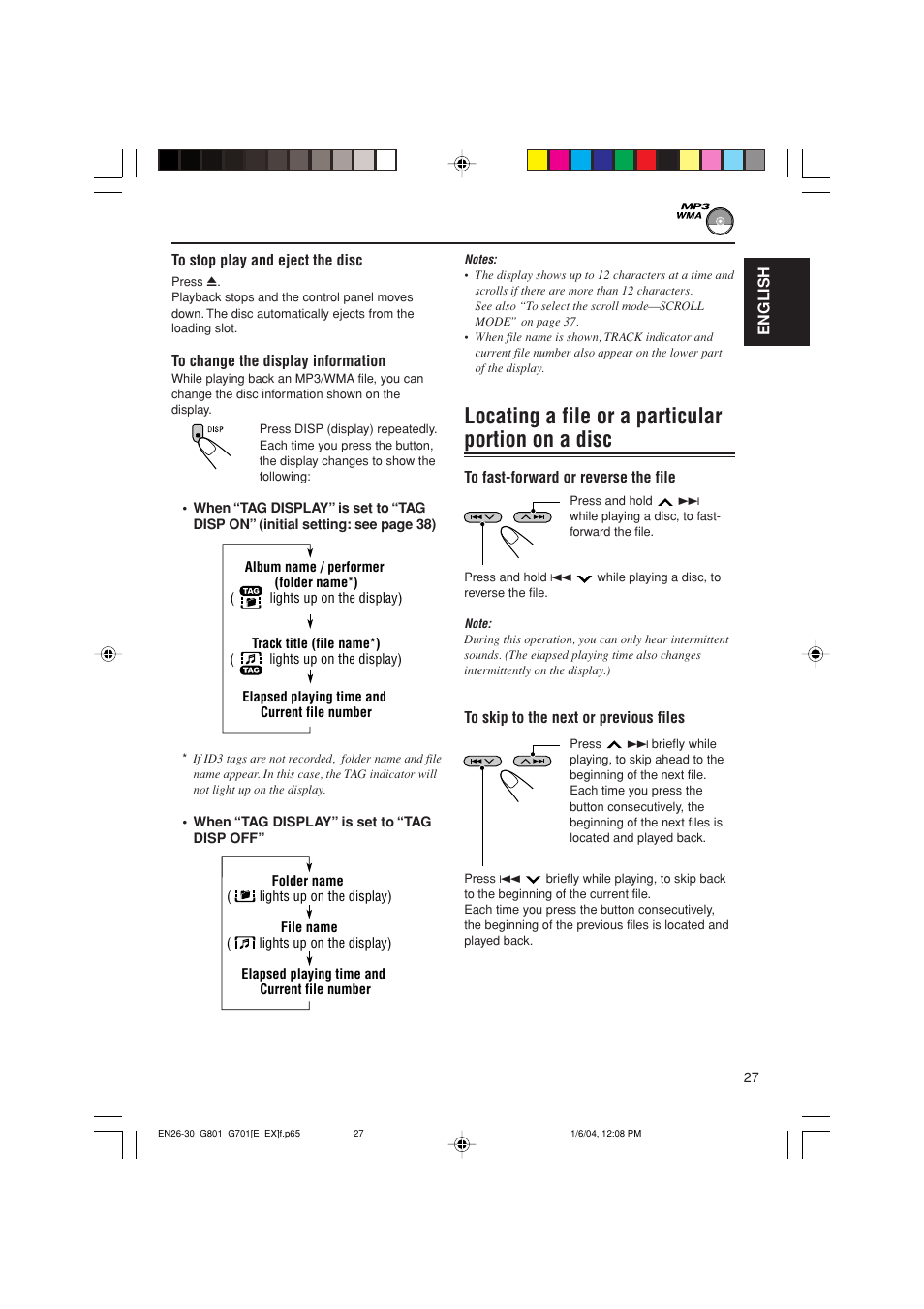 Locating a file or a particular portion on a disc | JVC GET0199-001A User Manual | Page 27 / 124