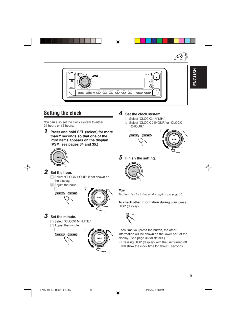 Setting the clock | JVC GET0199-001A User Manual | Page 71 / 124