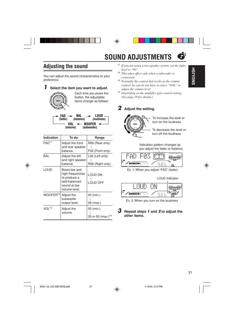 Sound adjustments, Adjusting the sound | JVC GET0199-001A User Manual | Page 93 / 124
