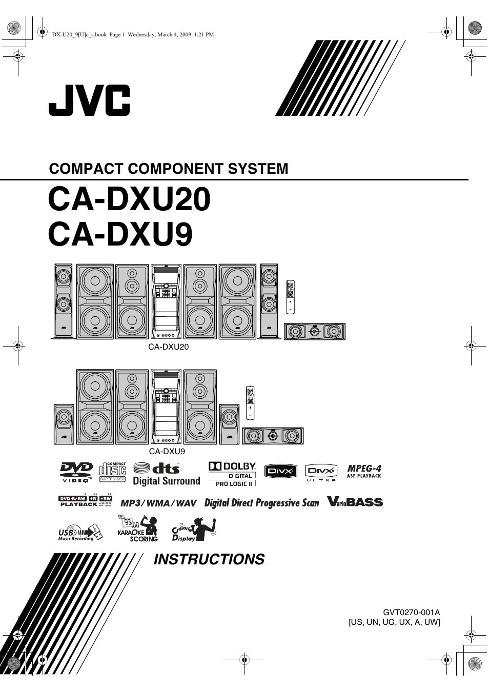 JVC CA-DXU20 User Manual | 60 pages