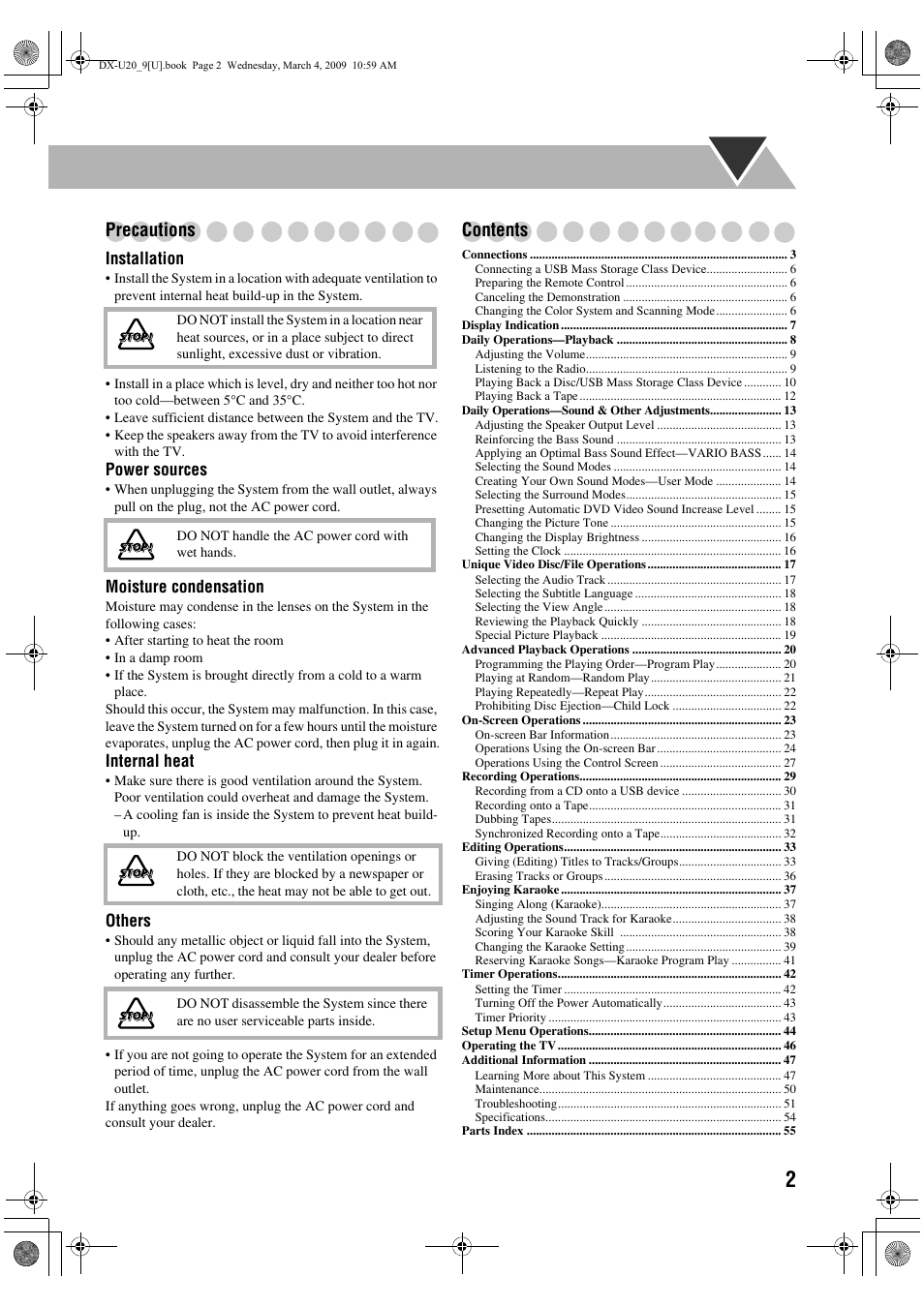 JVC CA-DXU20 User Manual | Page 5 / 60