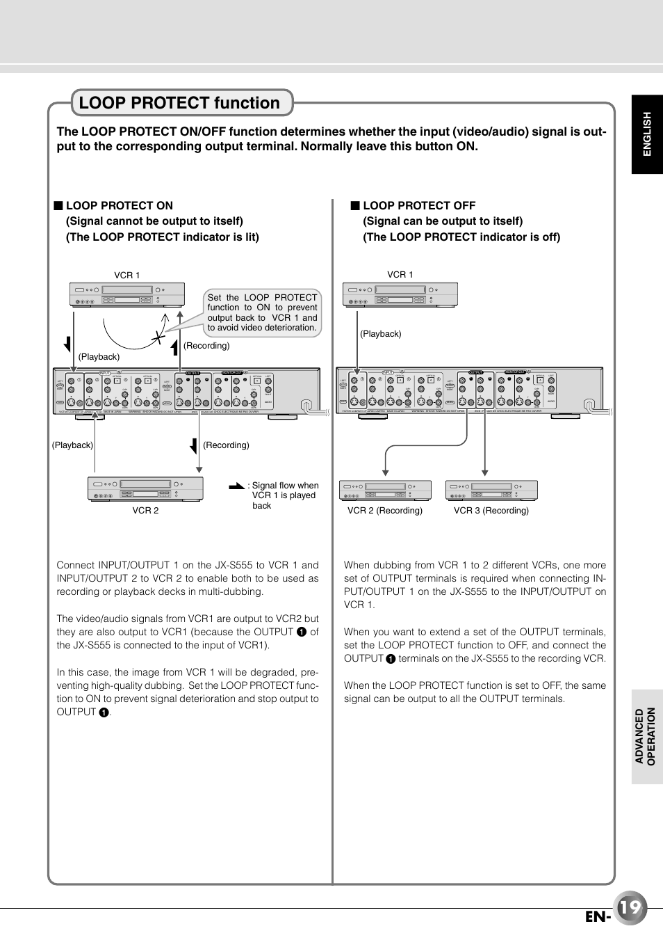 Loop protect function | JVC JX-B555 User Manual | Page 19 / 29