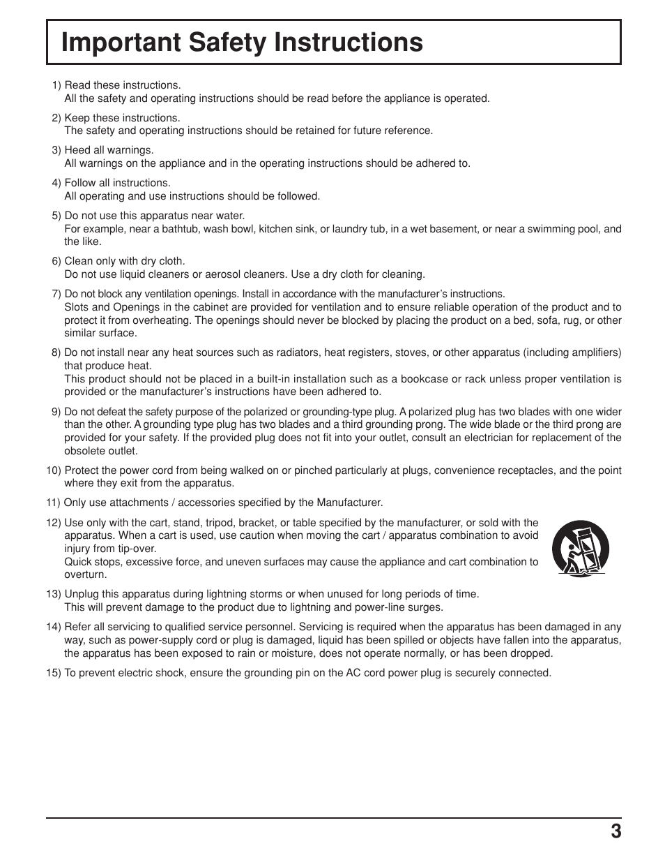 Important safety instructions | JVC GD-V422U User Manual | Page 3 / 76