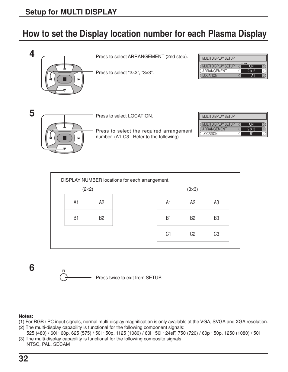 Setup for multi display | JVC GD-V422U User Manual | Page 32 / 76