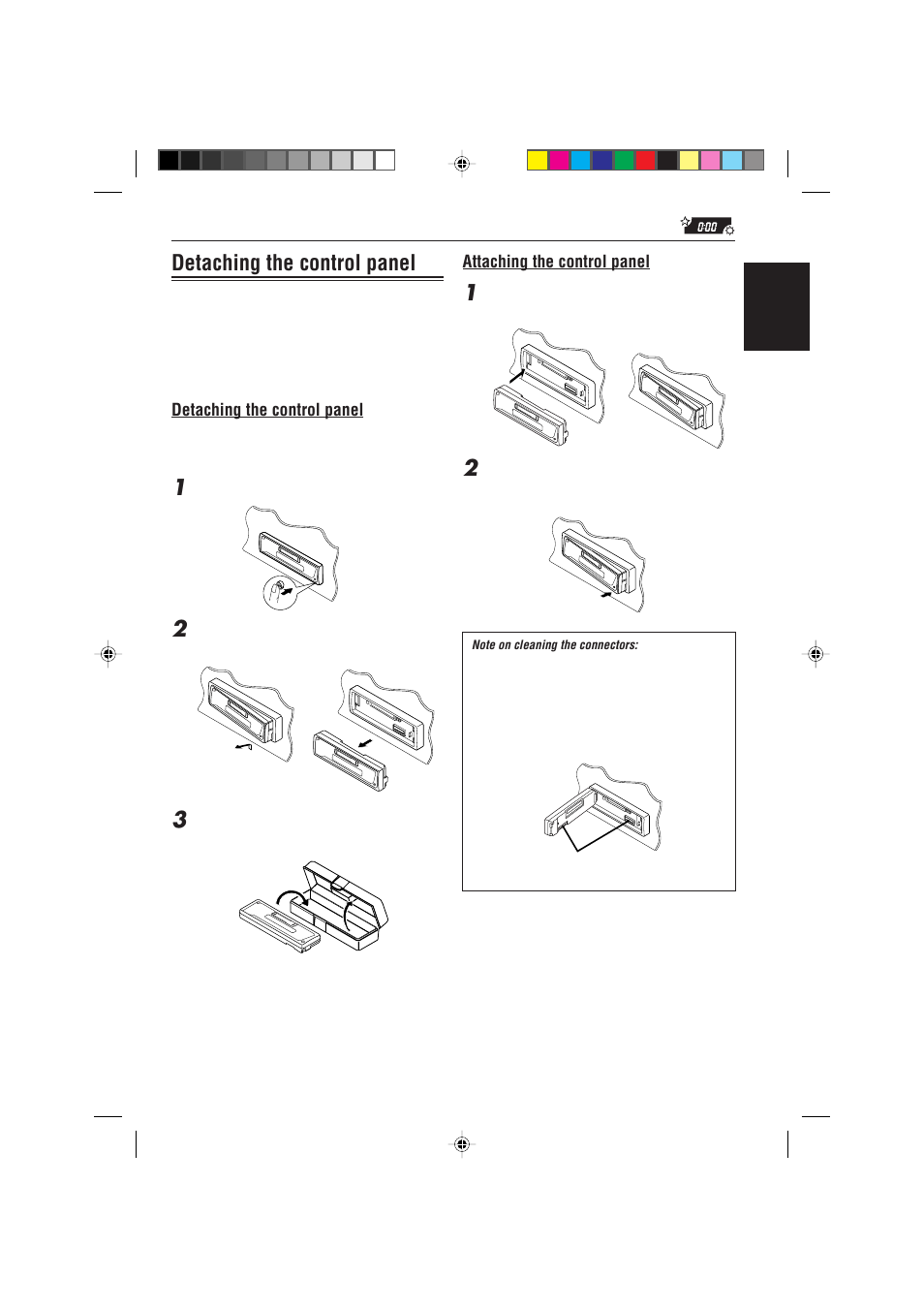 Detaching the control panel | JVC KS-F363R User Manual | Page 21 / 28