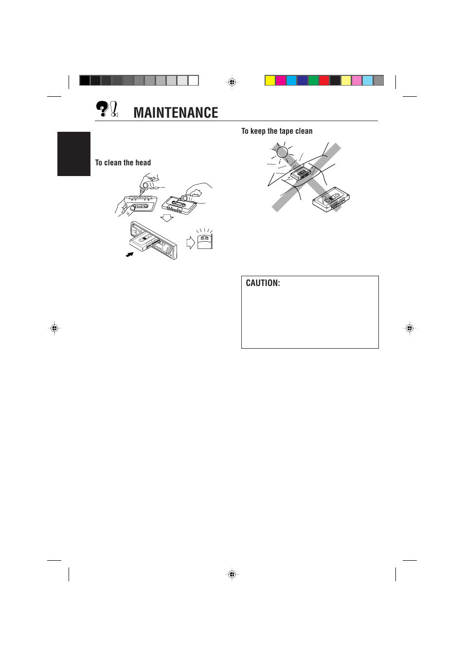 Maintenance, Caution | JVC KS-F363R User Manual | Page 24 / 28