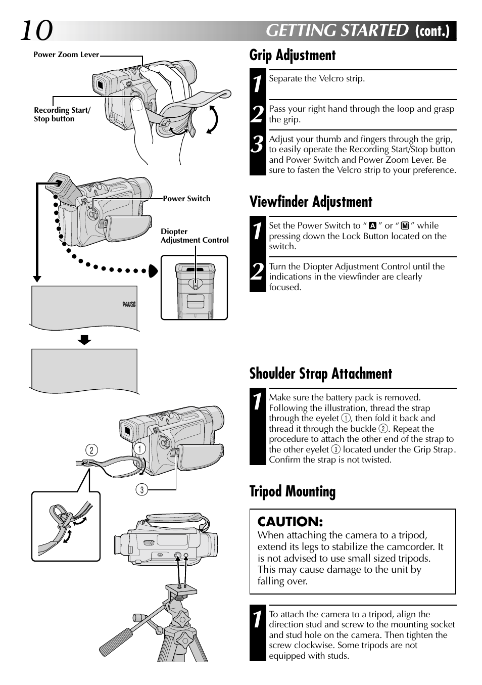 Getting started | JVC GR-DVL915 User Manual | Page 10 / 92