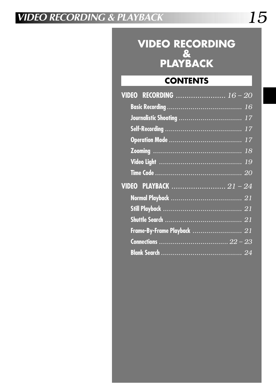 JVC GR-DVL915 User Manual | Page 15 / 92