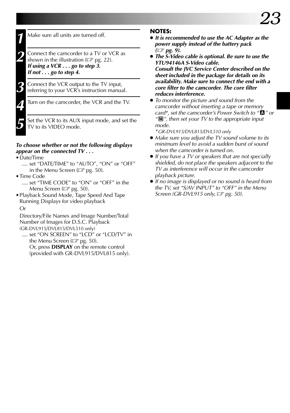 JVC GR-DVL915 User Manual | Page 23 / 92