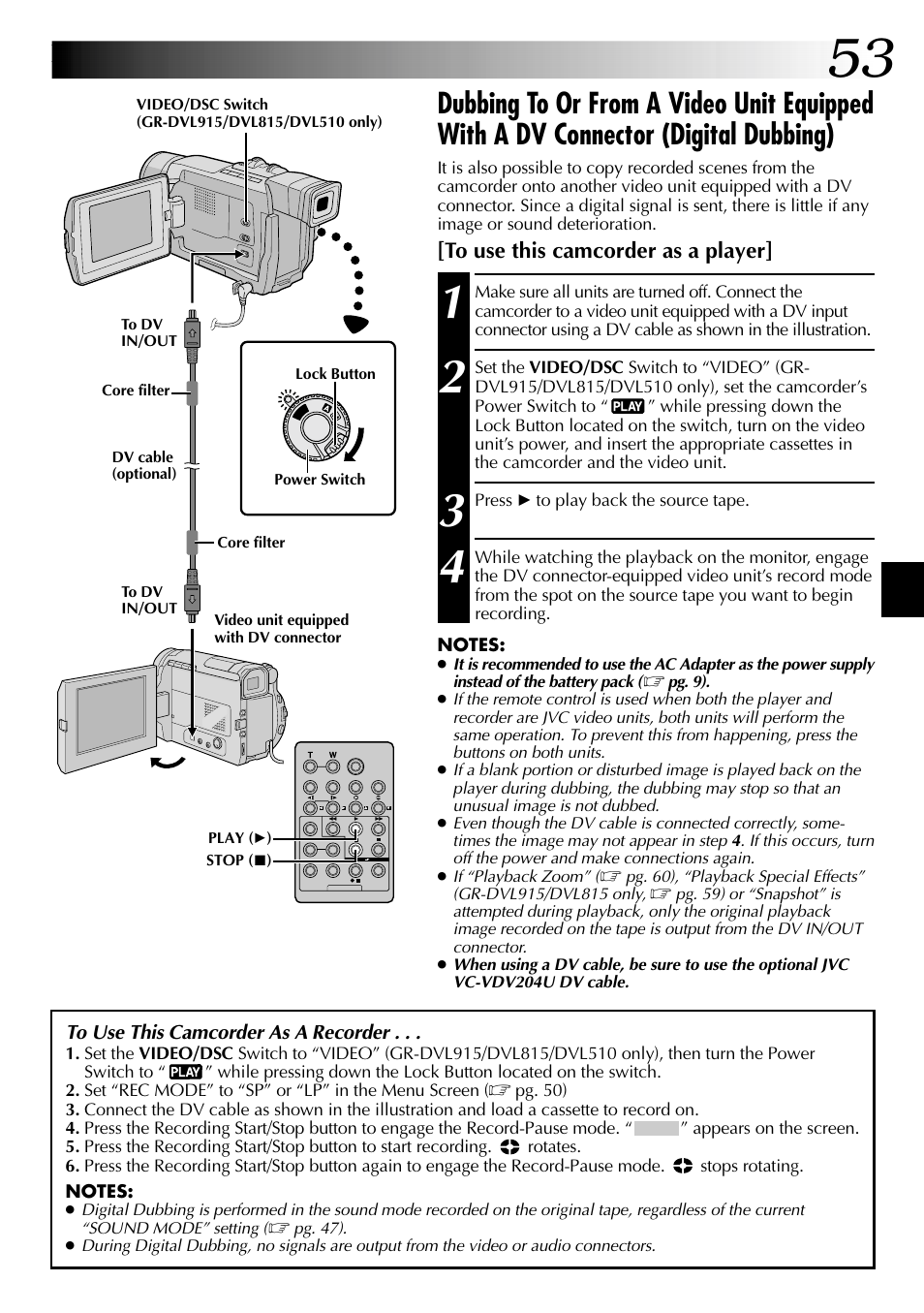 JVC GR-DVL915 User Manual | Page 53 / 92