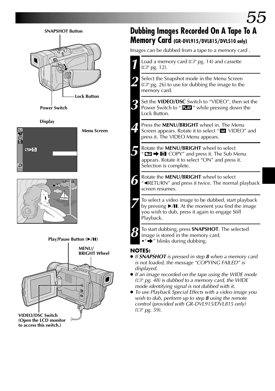 JVC GR-DVL915 User Manual | Page 55 / 92