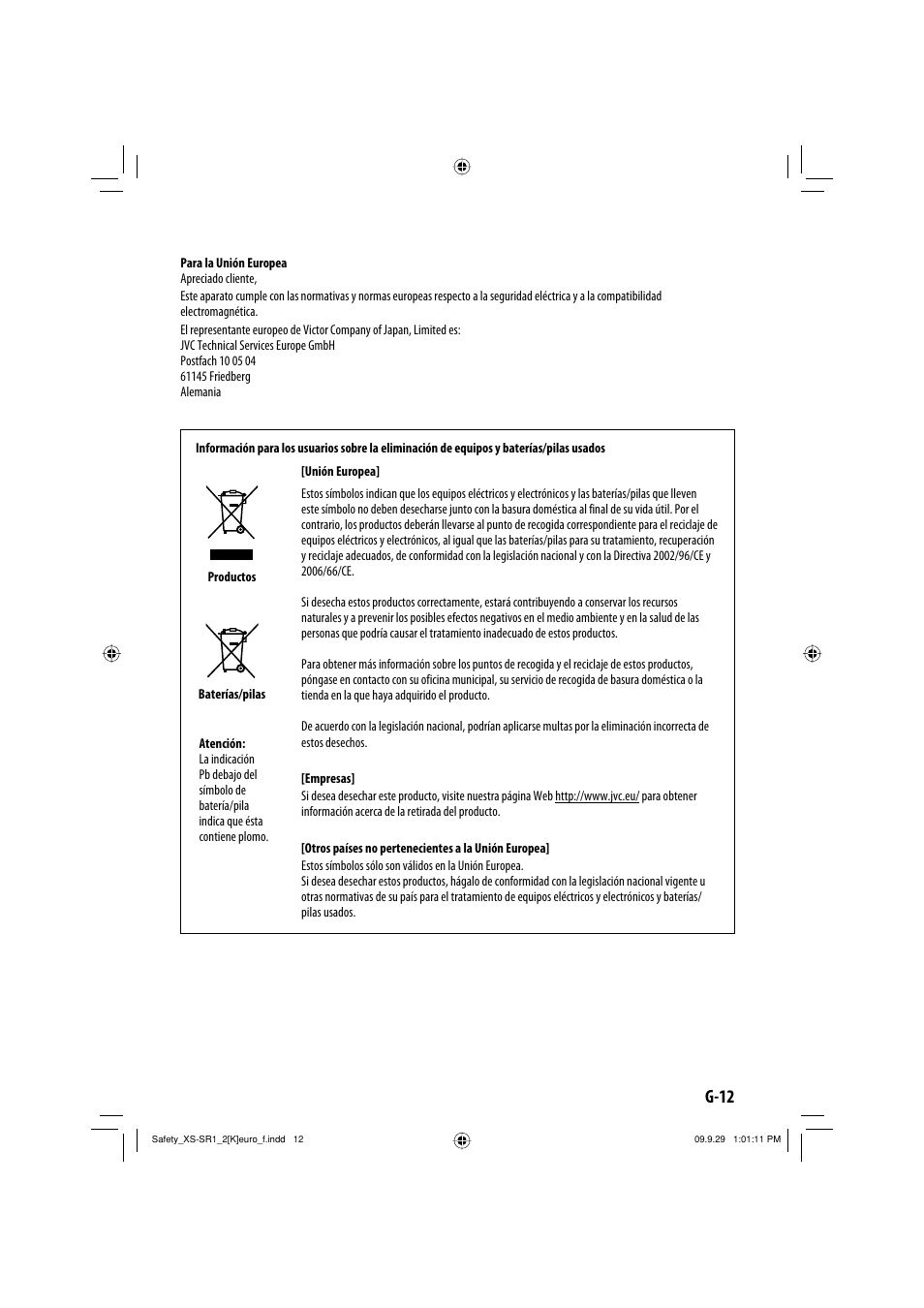 G-12 | JVC XS-SR2 User Manual | Page 13 / 72