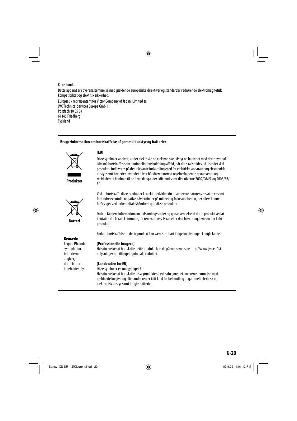 G-20 | JVC XS-SR2 User Manual | Page 21 / 72
