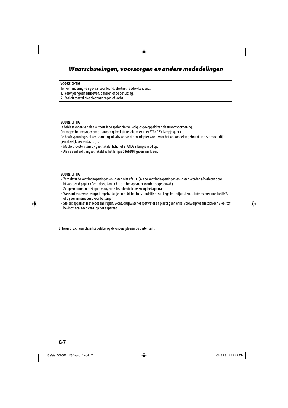 Waarschuwingen, voorzorgen en andere mededelingen | JVC XS-SR2 User Manual | Page 8 / 72