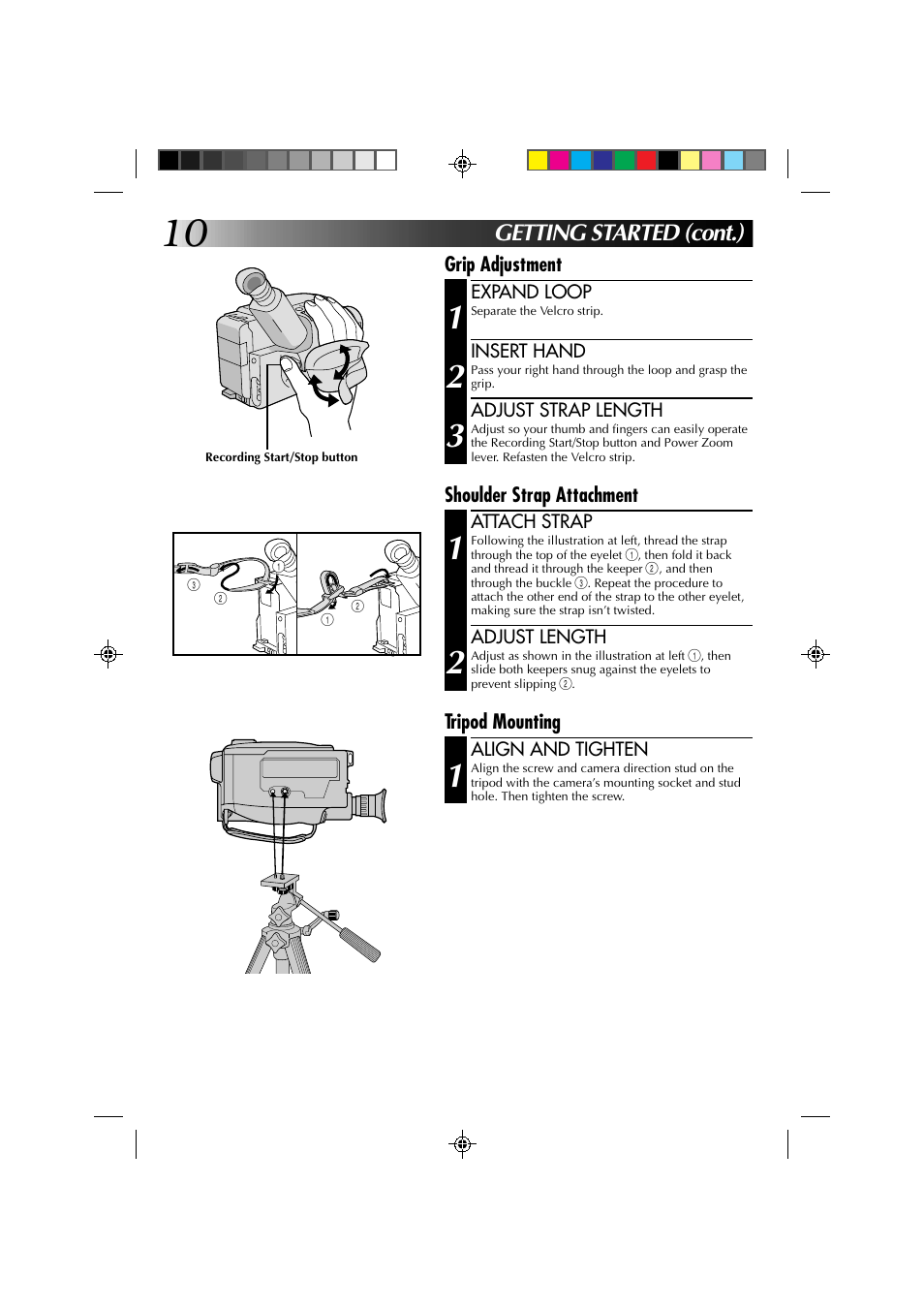 Getting started (cont.) | JVC YU30052-572 User Manual | Page 10 / 50