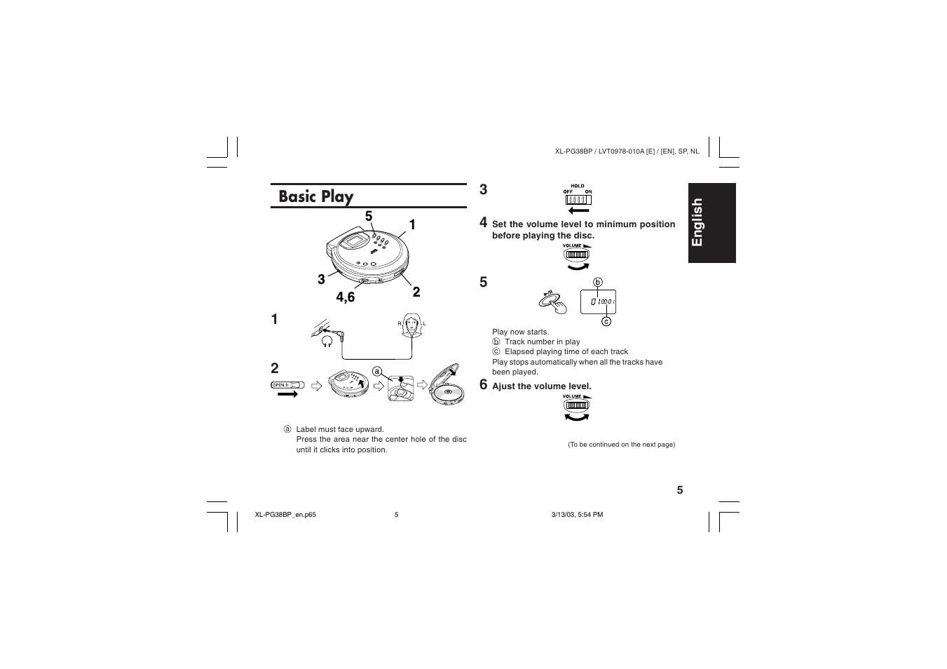 Basic play | JVC XL-PG38BP User Manual | Page 9 / 21