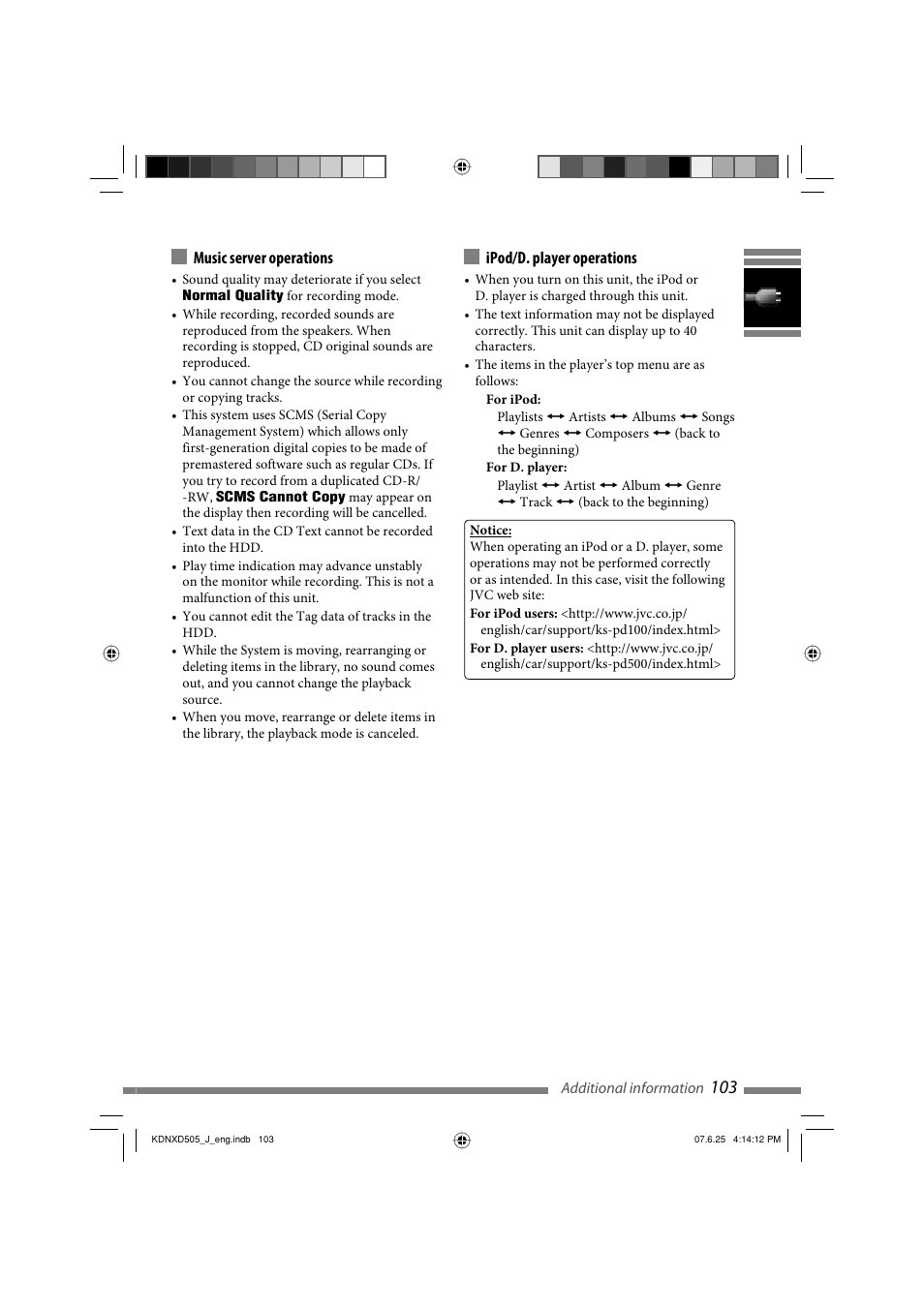 JVC KD-NXD505J User Manual | Page 103 / 357