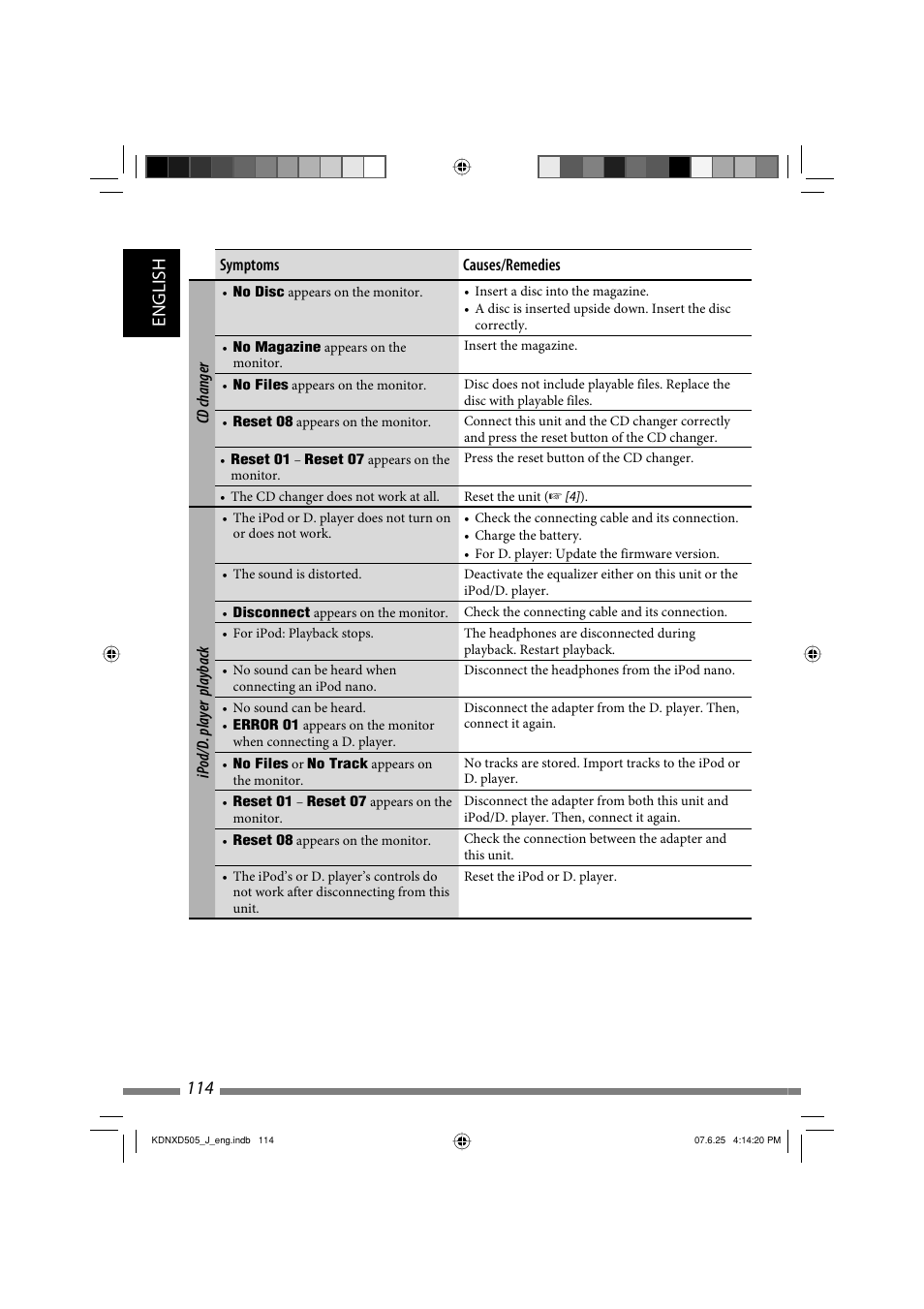 English 114 | JVC KD-NXD505J User Manual | Page 114 / 357