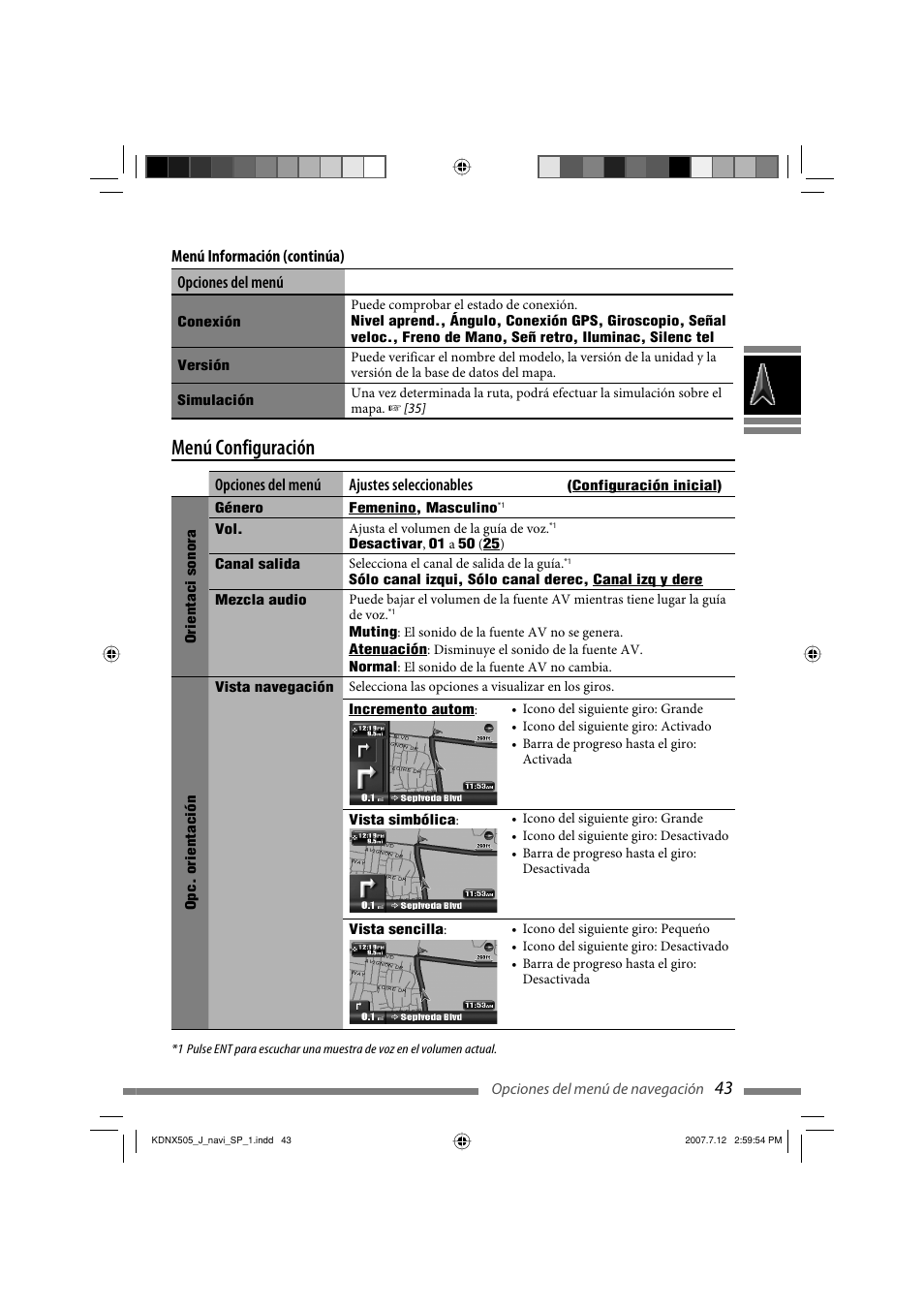 Menú configuración | JVC KD-NXD505J User Manual | Page 161 / 357
