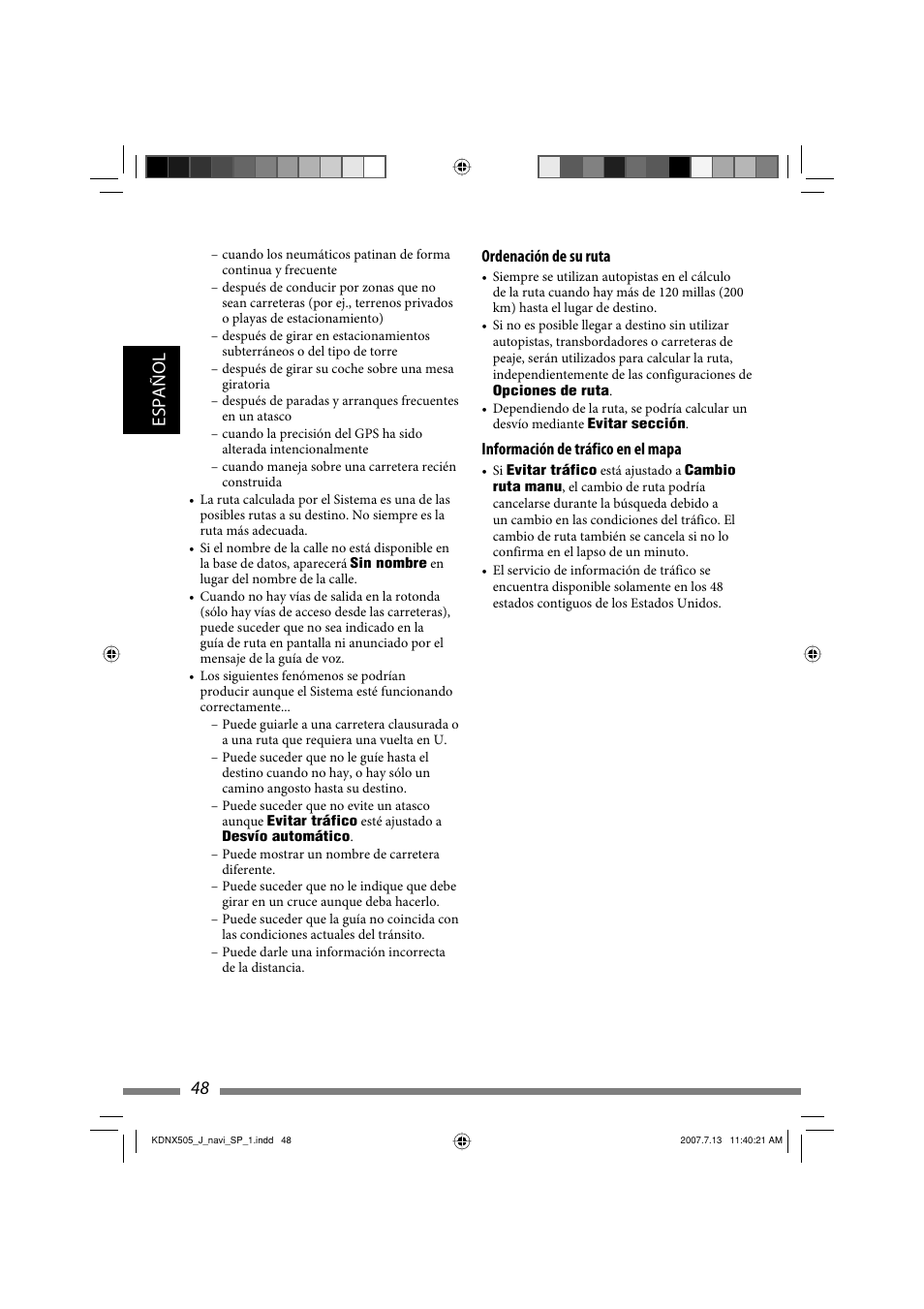 Español | JVC KD-NXD505J User Manual | Page 166 / 357