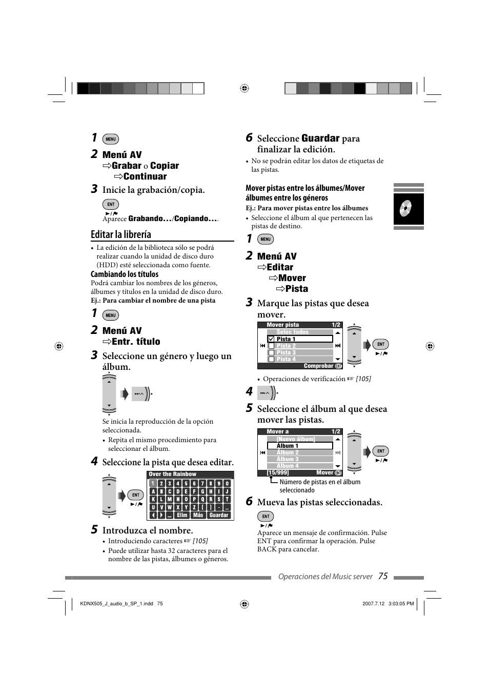 Editar la librería | JVC KD-NXD505J User Manual | Page 193 / 357