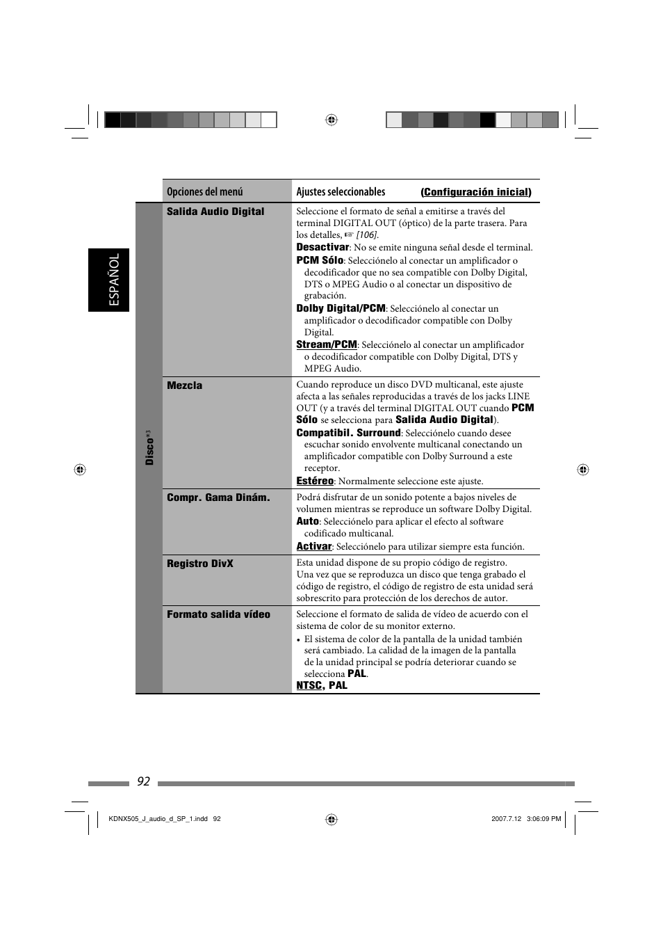 Español 92 | JVC KD-NXD505J User Manual | Page 210 / 357