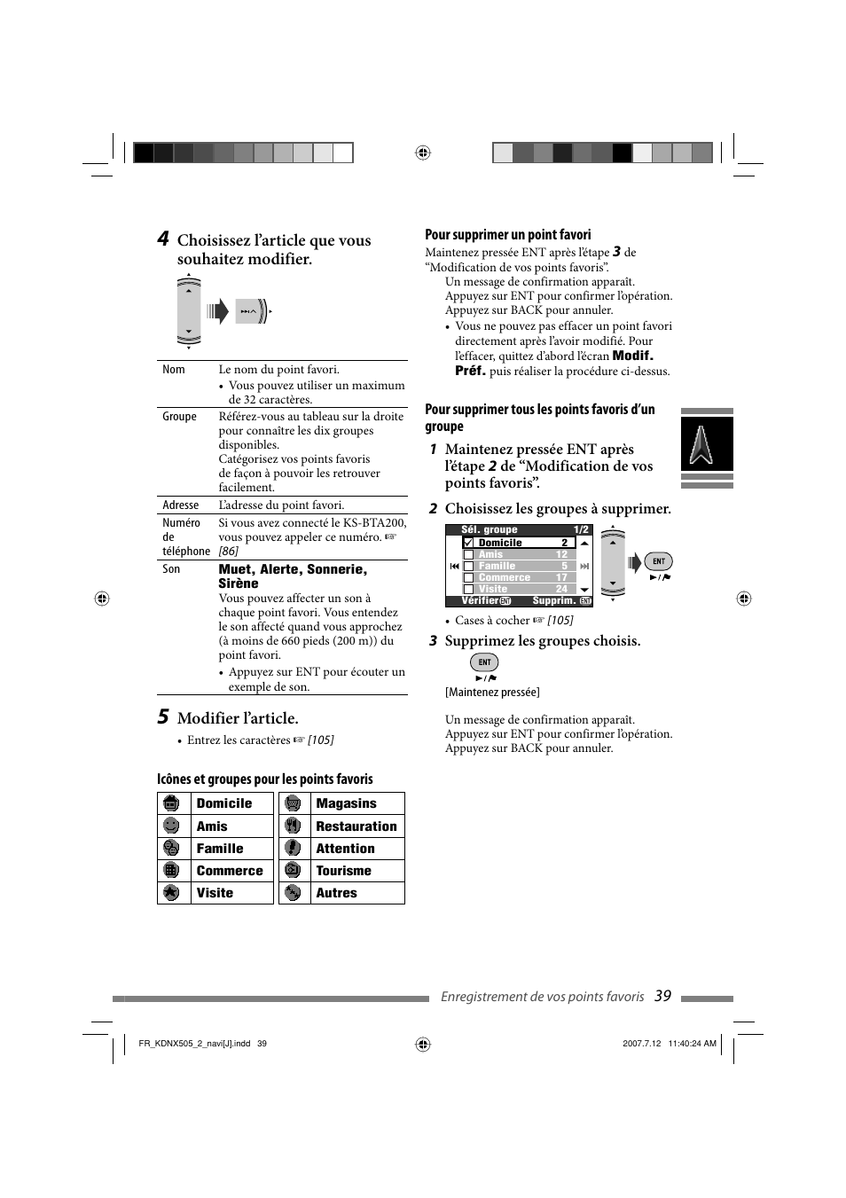 Modifier l’article, Choisissez l’article que vous souhaitez modifier | JVC KD-NXD505J User Manual | Page 275 / 357