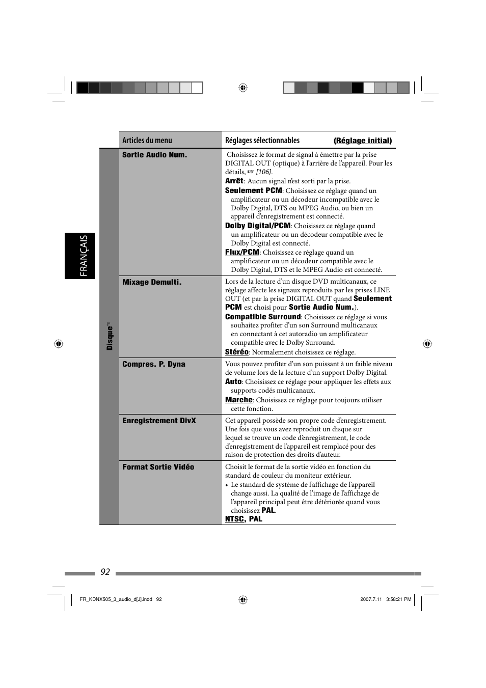 Français 92 | JVC KD-NXD505J User Manual | Page 328 / 357